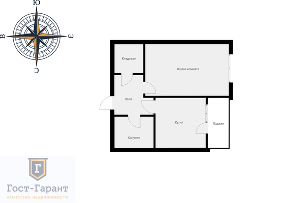 Адрес: Римский проезд, дом 15, агентство недвижимости Гост-Гарант, планировка: Римский ЖК, комнат: 1. Фото 10