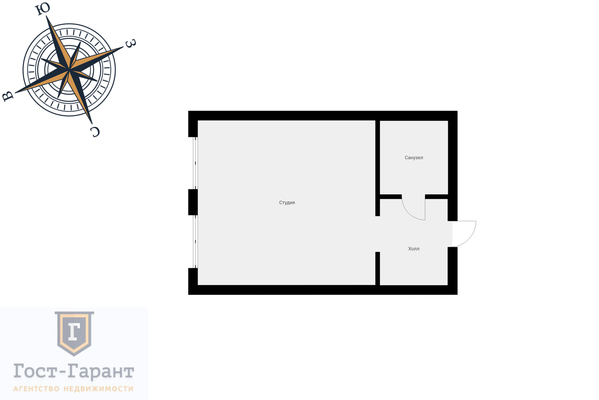 Адрес: Дорожная улица, дом 46к3, агентство недвижимости Гост-Гарант, планировка: пик, комнат: 1. Фото 10