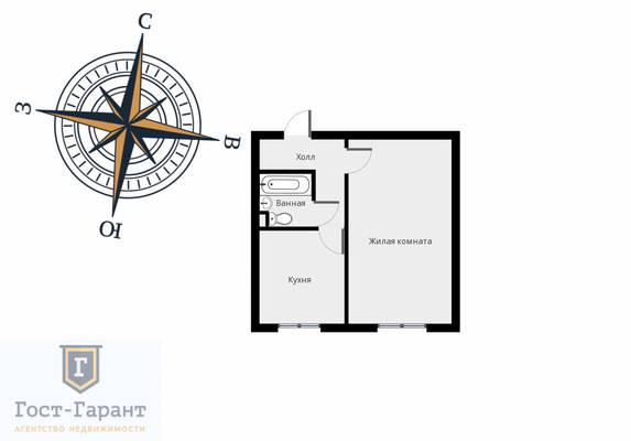 Адрес: г. Москва Шипиловская улица 34к2, агентство недвижимости Гост-Гарант, комнат: 1. Фото 6