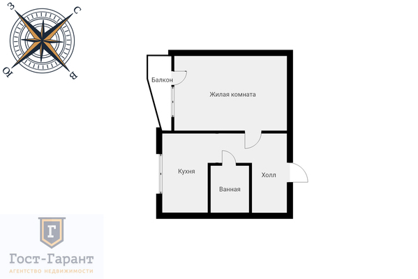 Адрес: Профсоюзная улица, дом 138, агентство недвижимости Гост-Гарант, планировка: п 44, комнат: 1. Фото 10