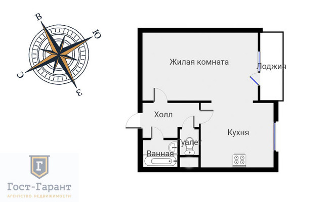 Адрес: Пятницкое шоссе, дом 21, агентство недвижимости Гост-Гарант, планировка: Индивидуальный проект панель, комнат: 1. Фото 31